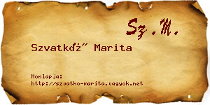 Szvatkó Marita névjegykártya