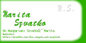 marita szvatko business card